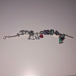 Silver Bracelet with Travel Charms Set